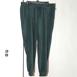 Vince Camuto- Womens Green Velvet Ribbed Textured Knit Joggers Sz.1X